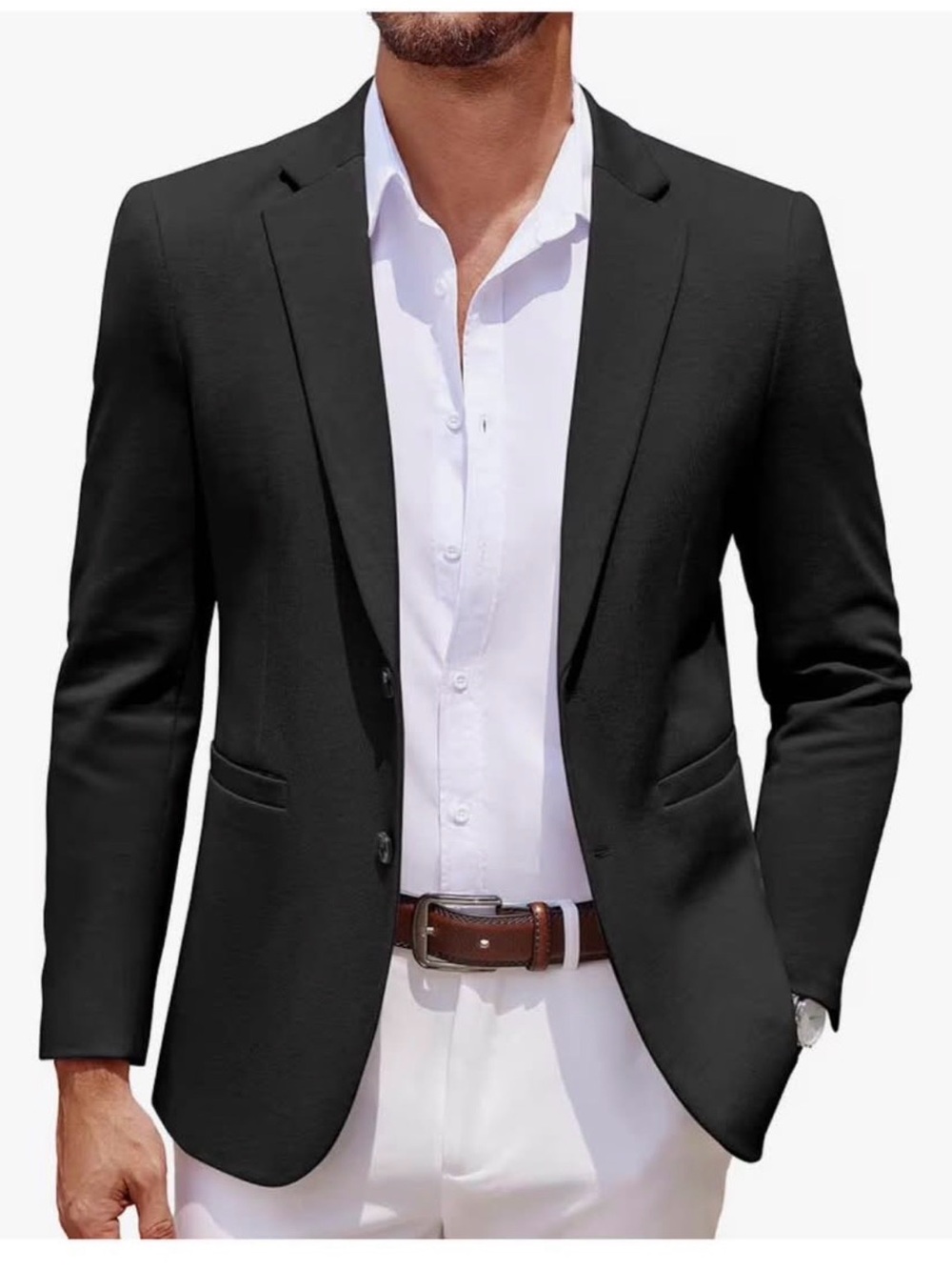 Men's Black Slim Fit Blazer - Classic Tailored Jacket